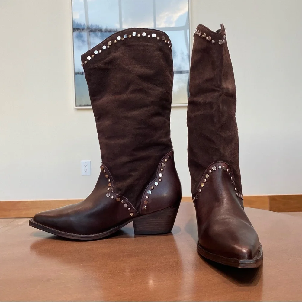 NWOT Free People Jackson Studded Western Bootie, Size 7.5